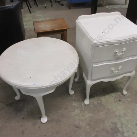 Painted Bedside and Side Table
